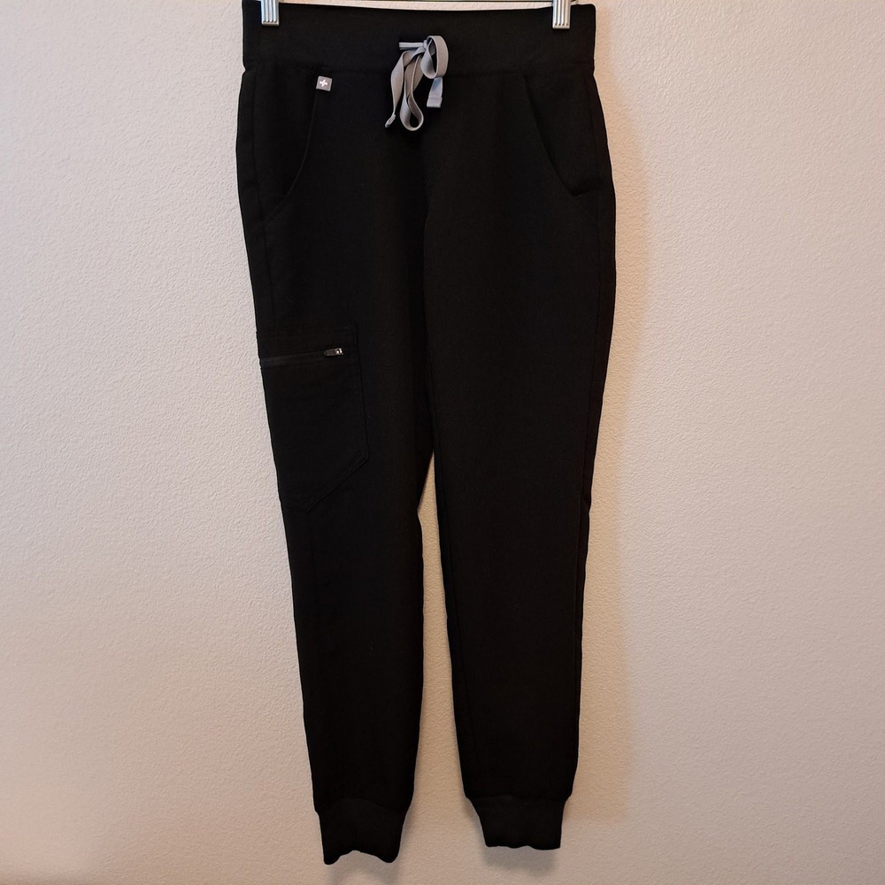 FIGS Zamora Jogger Scrub Pants Black Technical Collection XXS Petite XXSP